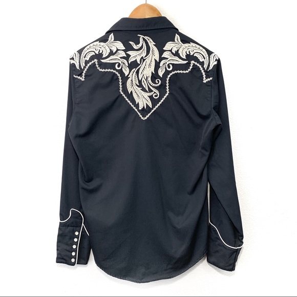 Men’s Vintage Embroidered Roper Western Shirt - Picture 6 of 8